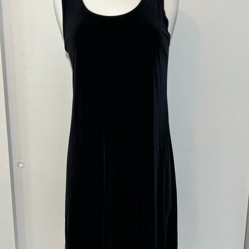 Vintage Personal Property Black Velvet Sleeveless Swing Dress